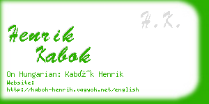 henrik kabok business card